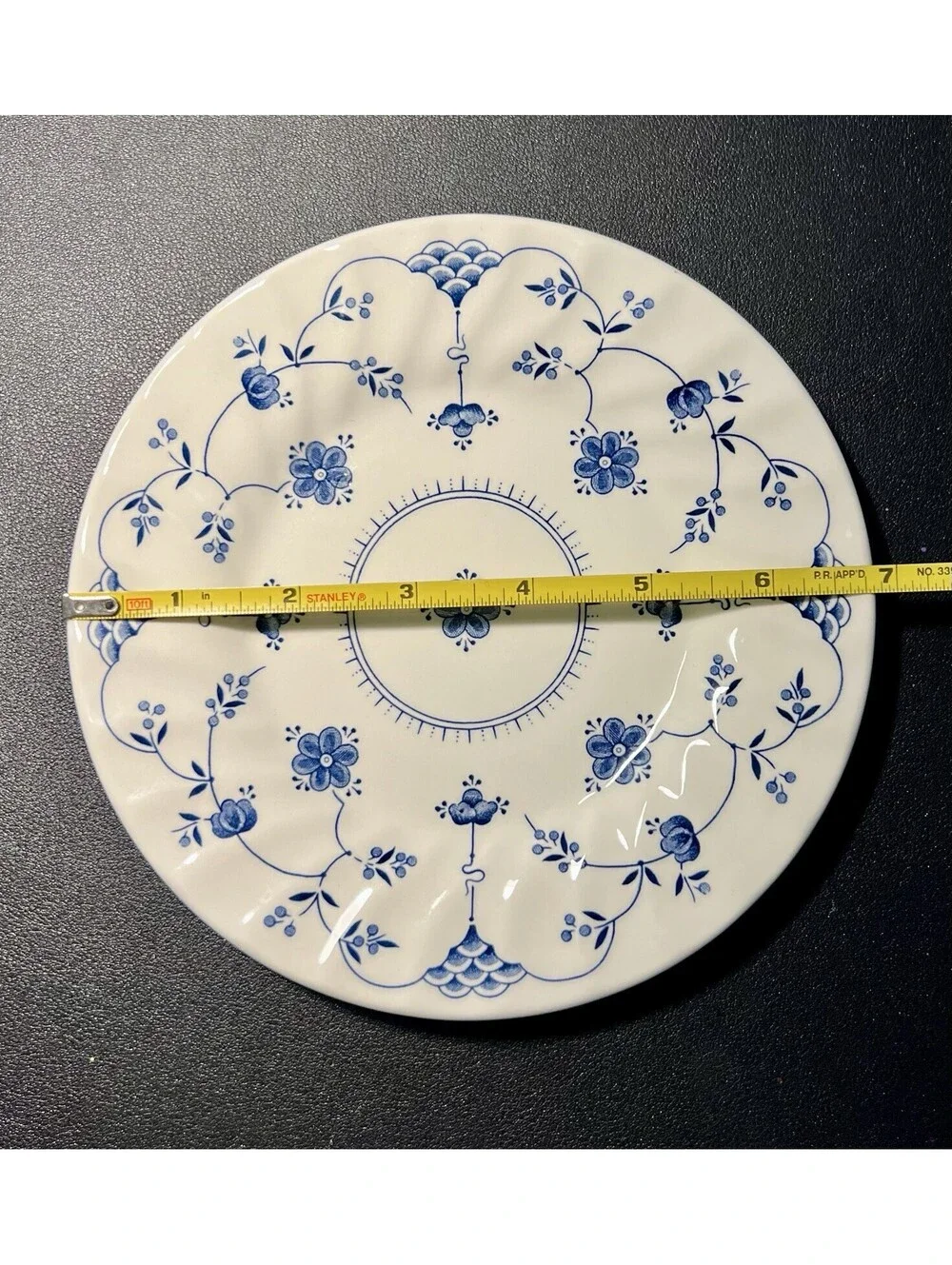 Churchill England 1980s 7 Bread Plates Georgian Collection Finlandia Blue White